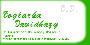 boglarka davidhazy business card