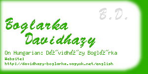 boglarka davidhazy business card